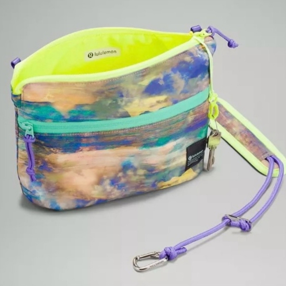 lululemon athletica Multicolor Crossbody Bag with Neon Yellow Interior